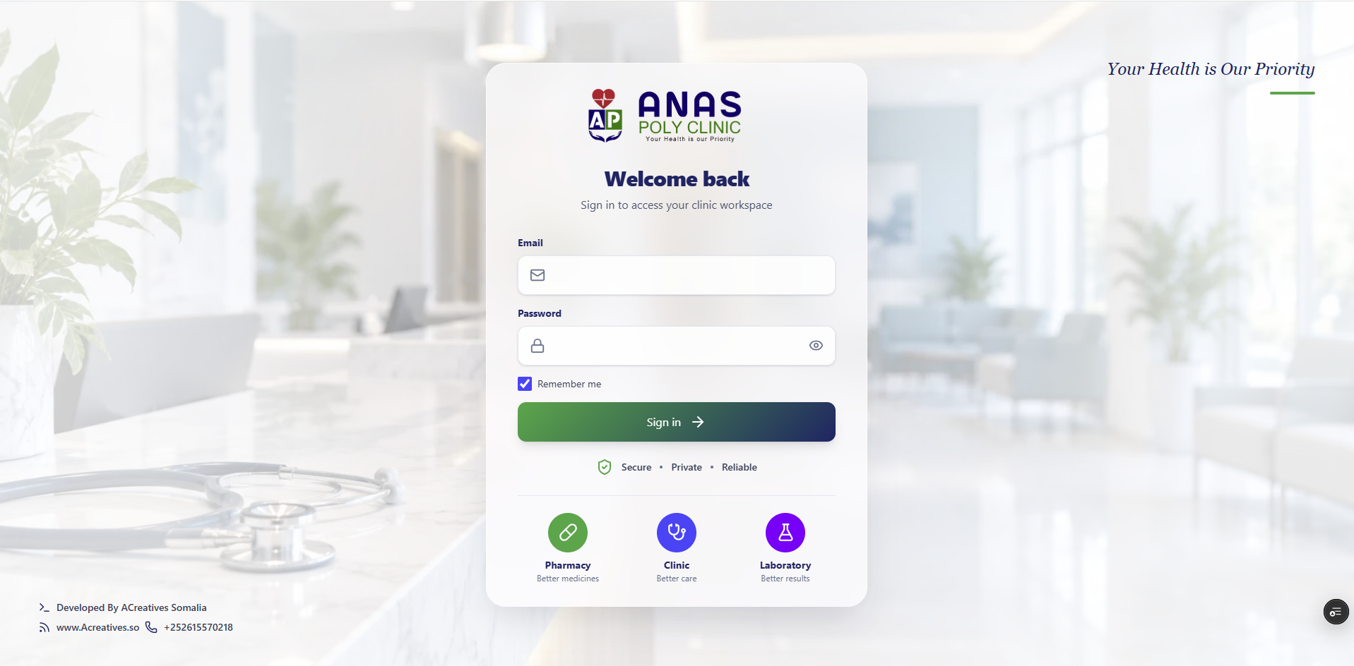 Clinic ERP — Clinic Management System screenshot